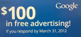 $100 in free Google AdWords